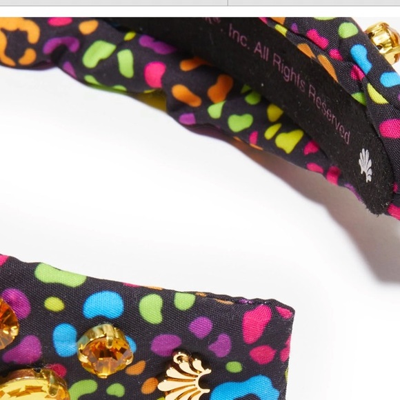 Lele Sadoughi x lisa frank bright rainbow leopard knot crystal headband new - Picture 5 of 17